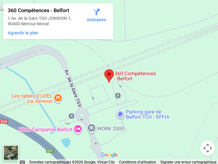 Plan du centre de formation à Belfort